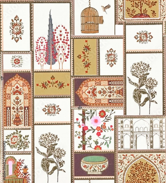 Fototapeta seamless pattern with flowers