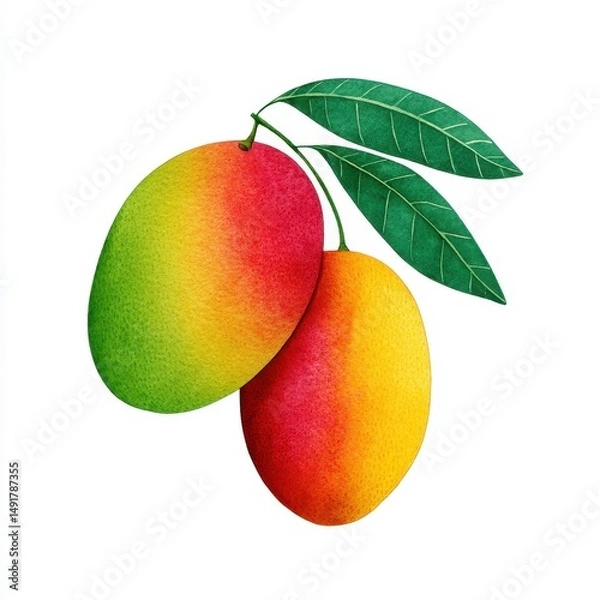Obraz Soft Watercolor Mango Painting with Vivid Colors