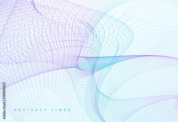 Fototapeta Abstract dynamic waves background. Futuristic colored wavy lines. Graphic concept for your design