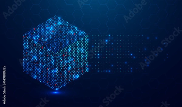 Fototapeta Abstract big data visualization. Big data code representation. Futuristic network or business analytics. Graphic concept for your design