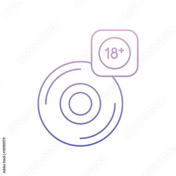 Obraz Adult movie Vector icon