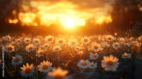 Obraz sunset in the woods