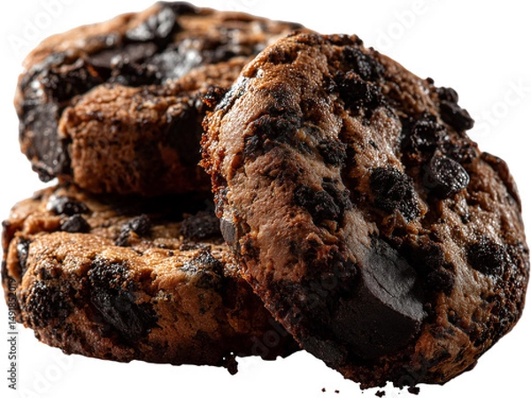 Obraz Chocolate Chip Cookies with Crumbs and Texture