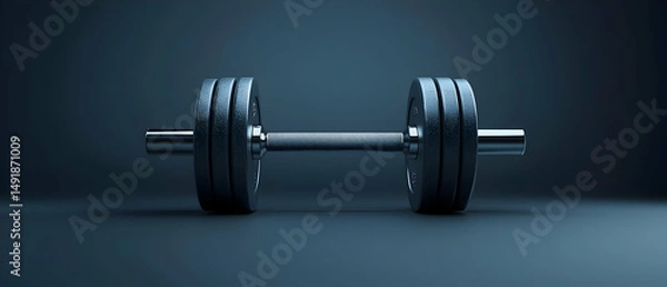 Fototapeta Dark Gray Dumbbell Studio Shot