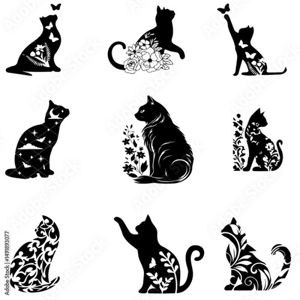 Fototapeta Cute and Beautiful cat vector-2