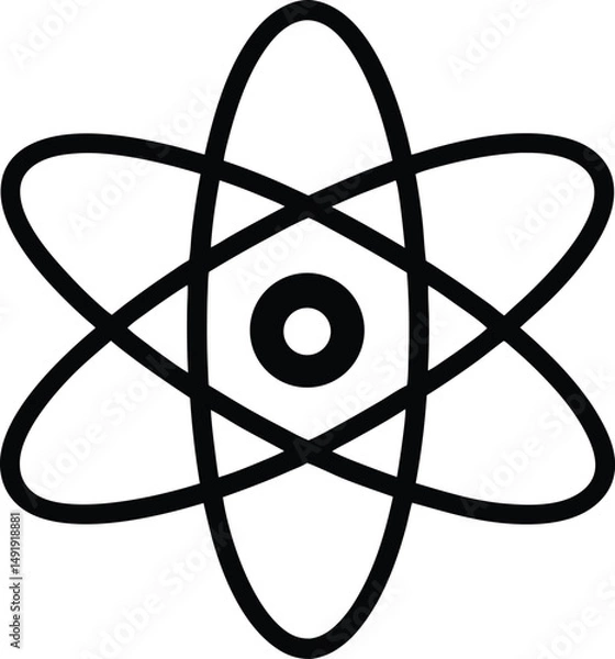 Fototapeta Atomic Nucleus Icon Outline Vector Illustration
