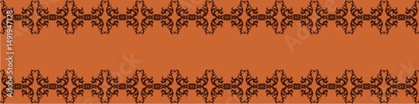 Fototapeta Elegant floral seamless pattern with intricate symmetrical designs. Perfect for wallpaper, fabric, textile, wrapping, background, or decorative use in digital and print projects.	