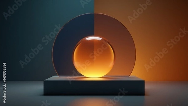 Obraz Glowing Orb on Pedestal
