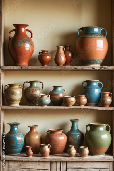 Fototapeta teapot and cups