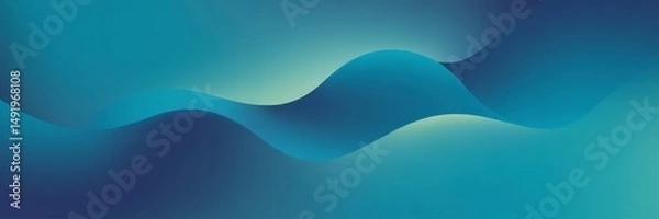 Fototapeta Waves of blue gradient create a soothing background for design