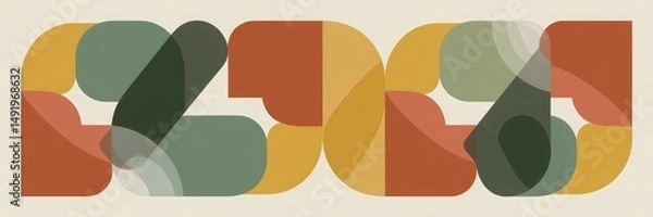 Fototapeta Colorful abstract shapes blend harmoniously to create a modern artistic design