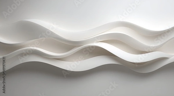 Fototapeta Abstract wavy white forms