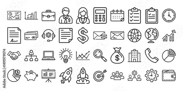 Fototapeta set of hand drawn vector E-commerce  icons