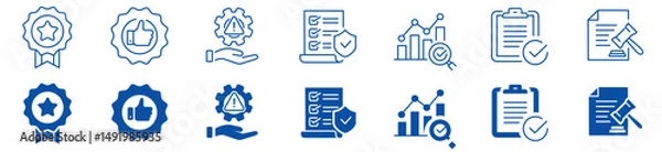 Obraz Best practices icon set. Editable line icons collection. Vector illustration.