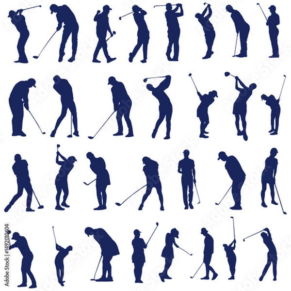 Fototapeta イラスト素材：スポーツシルエットゴルフ