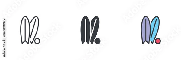 Fototapeta Surfboards different style icon set