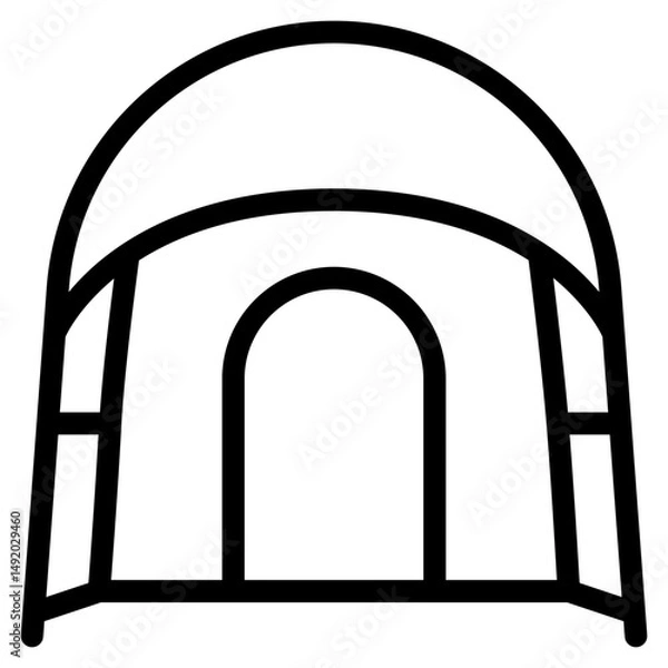 Fototapeta tent icon with outline style and pixel perfect base. Suitable for website design, logo, app and UI. Based on the size of the icon in general, so it can be reduced.