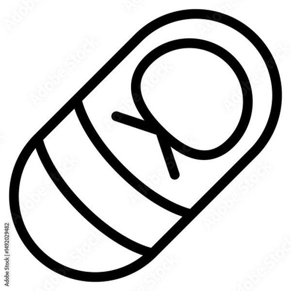 Fototapeta sleeping bag icon with outline style and pixel perfect base. Suitable for website design, logo, app and UI. Based on the size of the icon in general, so it can be reduced.