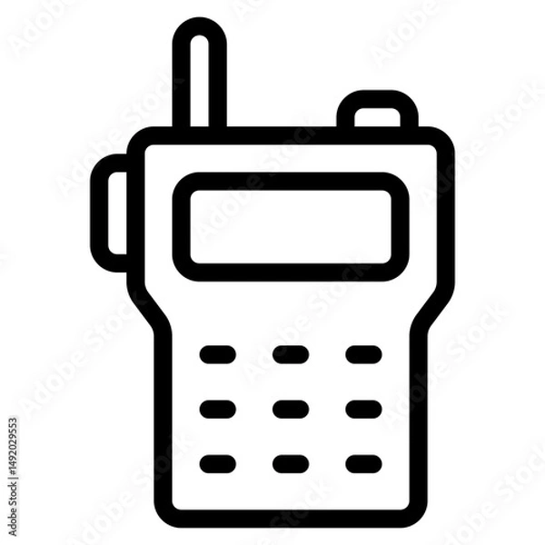 Fototapeta walkie talkie icon with outline style and pixel perfect base. Suitable for website design, logo, app and UI. Based on the size of the icon in general, so it can be reduced.
