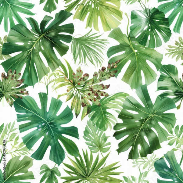 Fototapeta 트로피칼 나무잎 무늬
