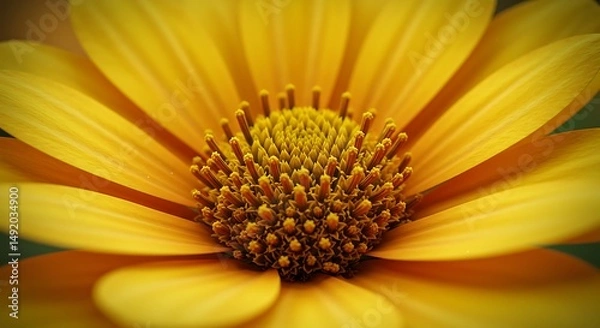 Fototapeta Golden Bloom: Vibrant Macro Flower Photography