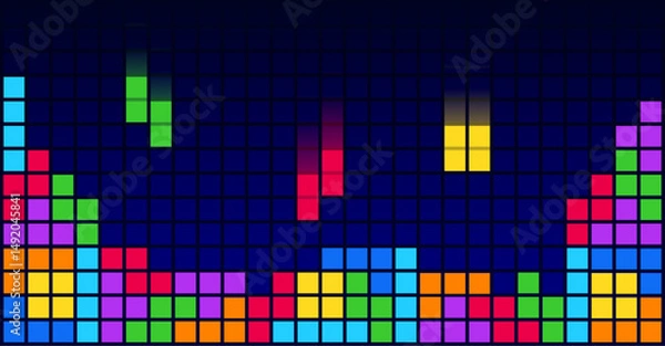 Obraz Brick blocks puzzle videogame theme vector background