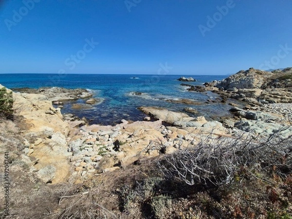 Obraz rugged coastal landscape at the ‘plage du lotu’ beach in corsica