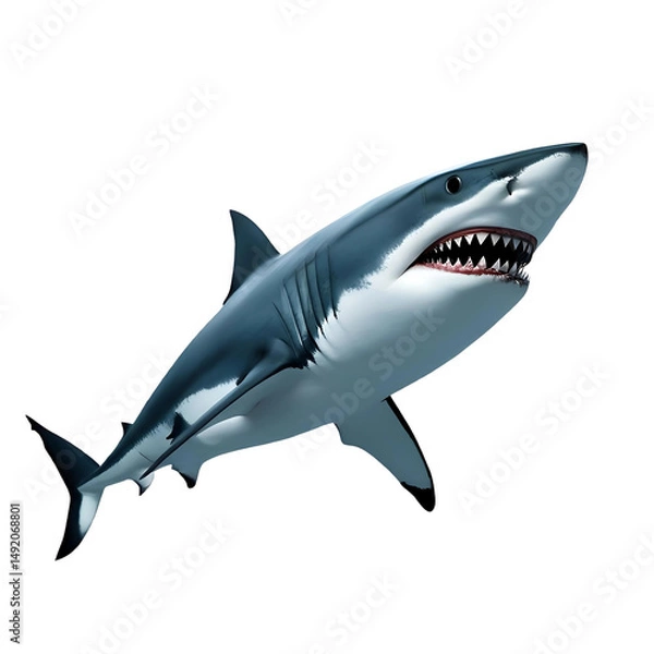 Obraz shark isolated on white