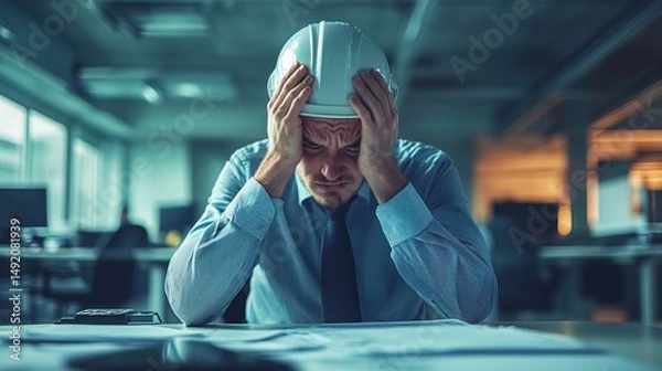Obraz Stressed Engineer in Office