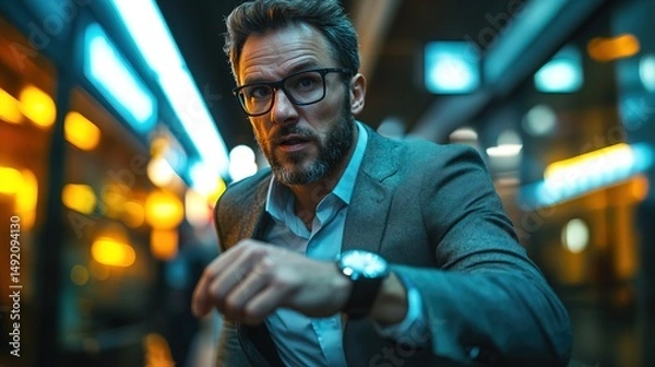 Obraz Business Executive Checking Time