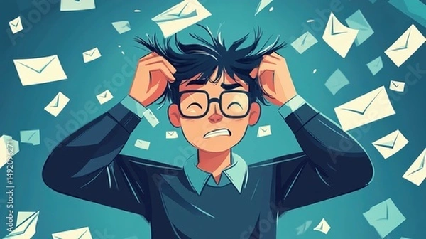 Obraz Overwhelmed by Emails