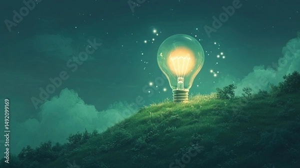 Obraz Light Bulb on a Hill