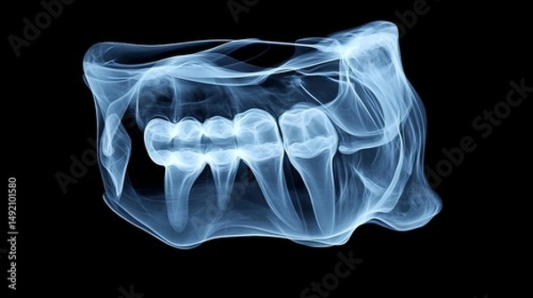 Obraz An X-ray of a wisdom tooth used by dentists for diagnostic purposes