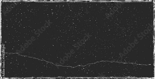 Fototapeta Grunge texture pattern frame. Black design border. Old paper vector illustration.