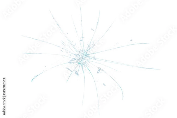 Obraz broken glass with sharp pieces isolated on white
