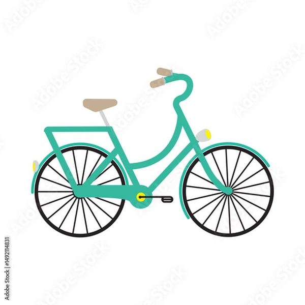 Fototapeta vintage bicycle vector illustration. Cheerful color spring theme element.