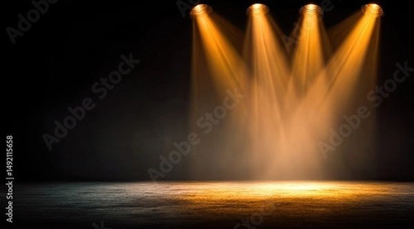 Obraz Empty stage lit by spotlights (2)