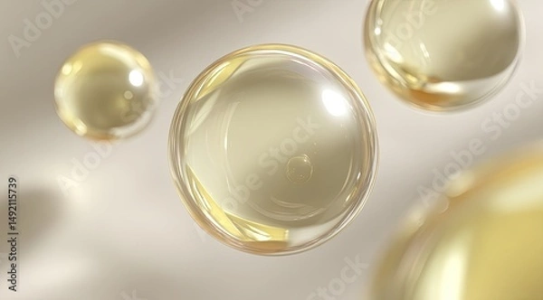 Obraz Golden spheres float in soft light