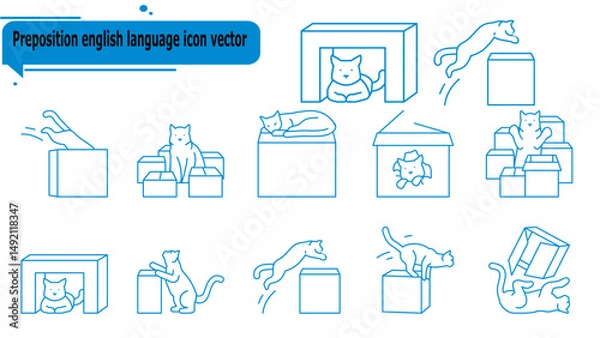 Obraz  Preposition english language icon vector