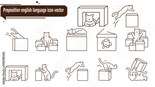 Obraz  Preposition english language icon vector