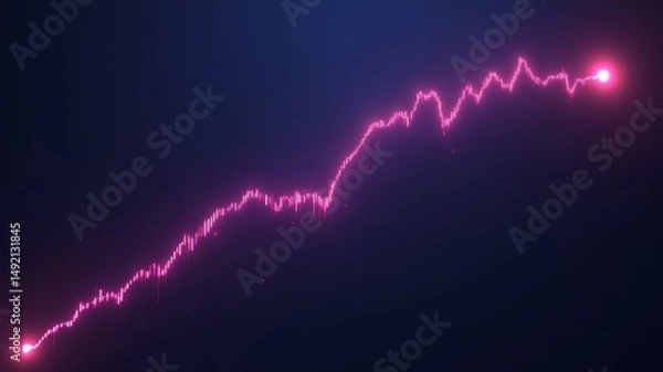 Fototapeta An abstract illustration of an upward stock chart.