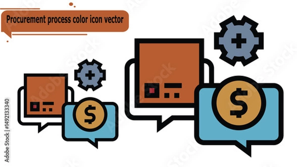 Obraz  Procurement process color icon vector