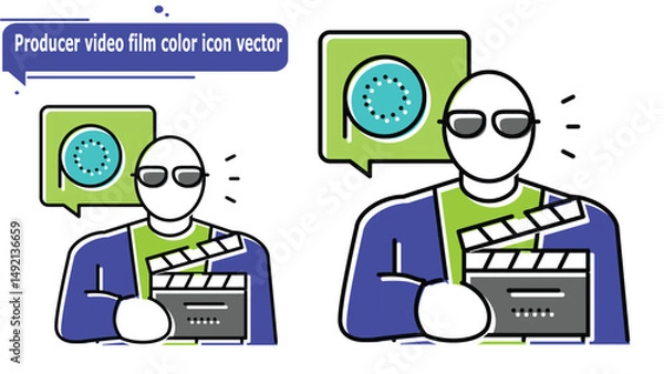 Obraz  Producer video film color icon vector