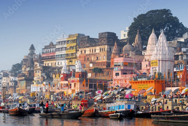 Obraz I Ghat i Varanasi w Indiach