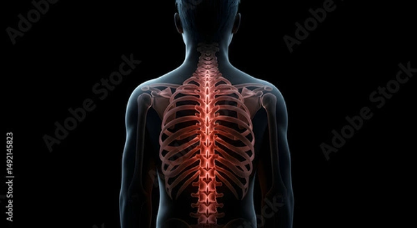 Obraz human,  anatomy,  spine, Human Thoracic Spine and Rib Cage Anatomy