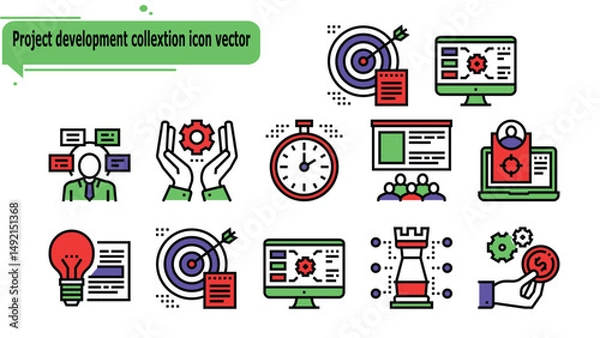 Obraz  Project development collextion icon vector