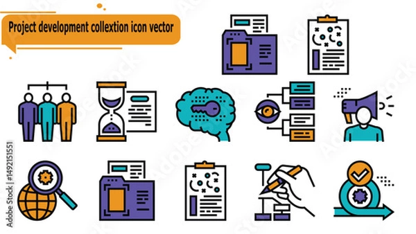 Obraz  Project development collextion icon vector