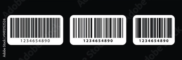 Fototapeta Barcode icon. Vector long barcode with numbers.