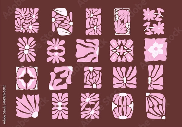Fototapeta Abstract Groovy Flower Element
