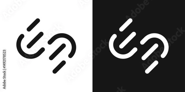 Obraz Abstract diagonal S logo composed of lines. Minimal tech design inspired by coding and programming brands.